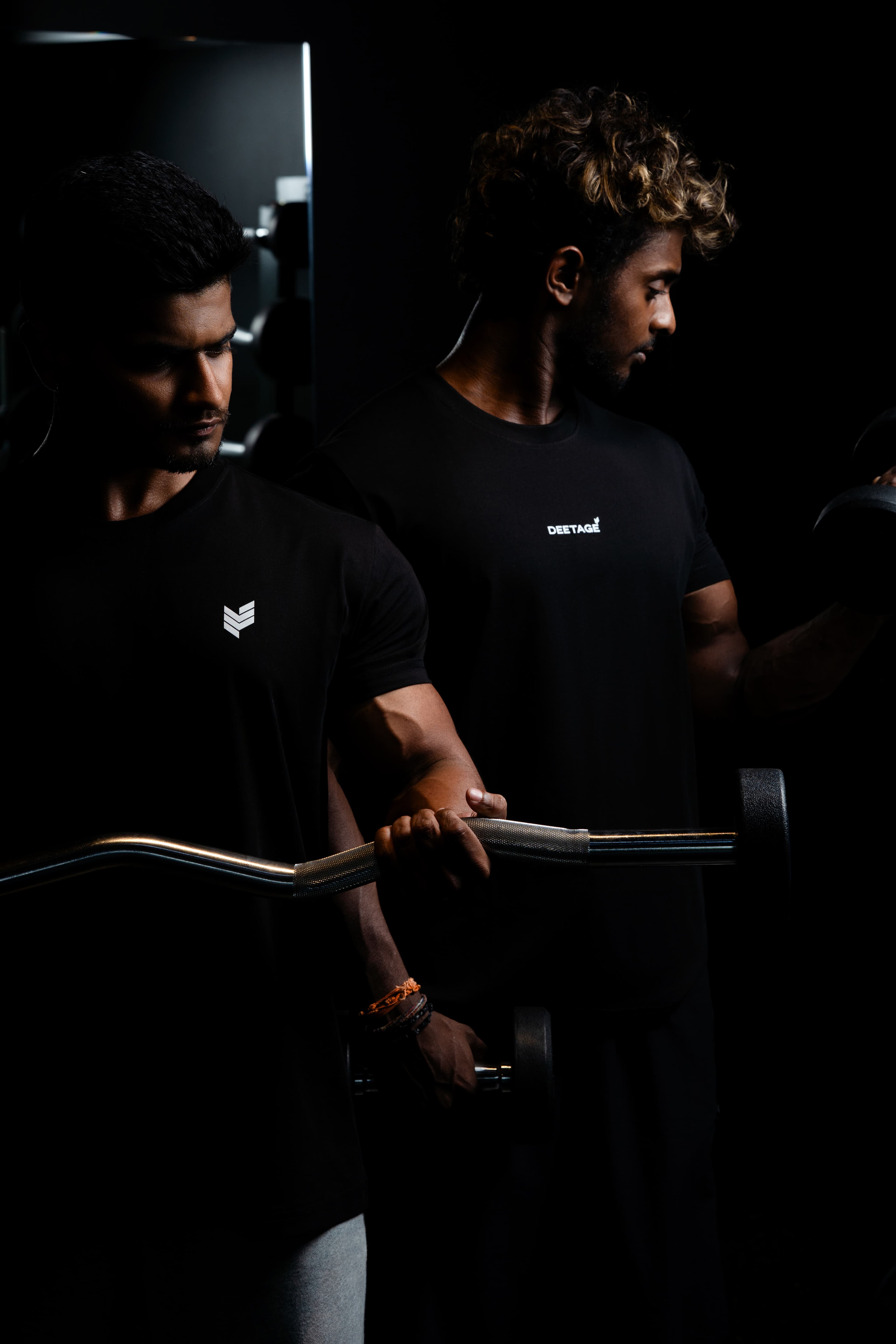 Chalk on barbell